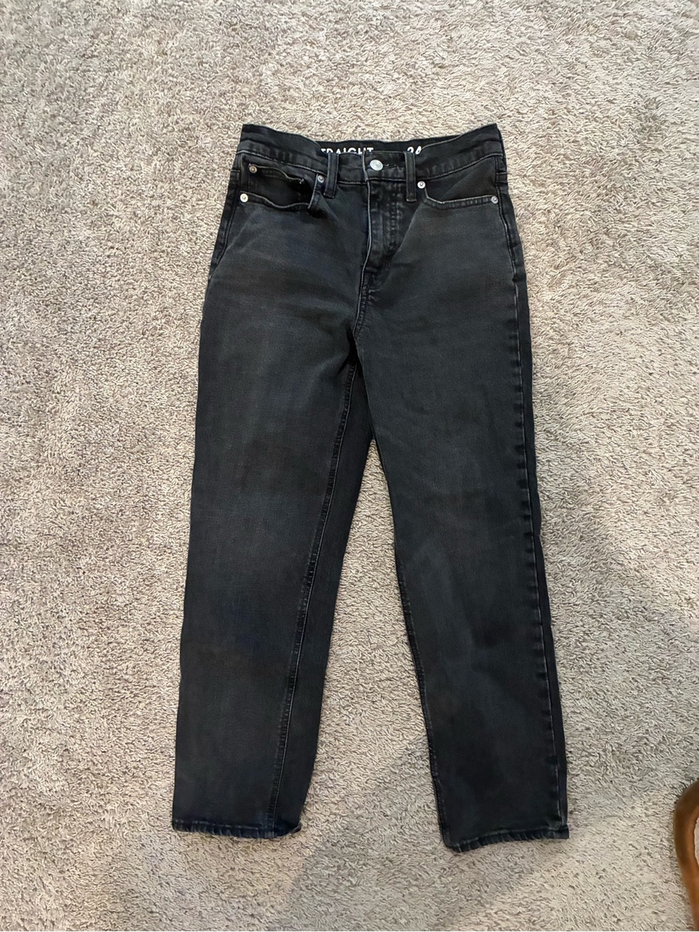 J. Crew Black Straight-Leg Jeans